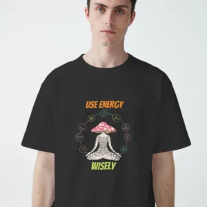 Black Energy Wisely Oversized T-Shirt!